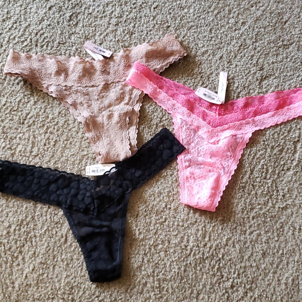 SOLD: Victoria's Secret (3) Thong Panties - Picture 1 of 4